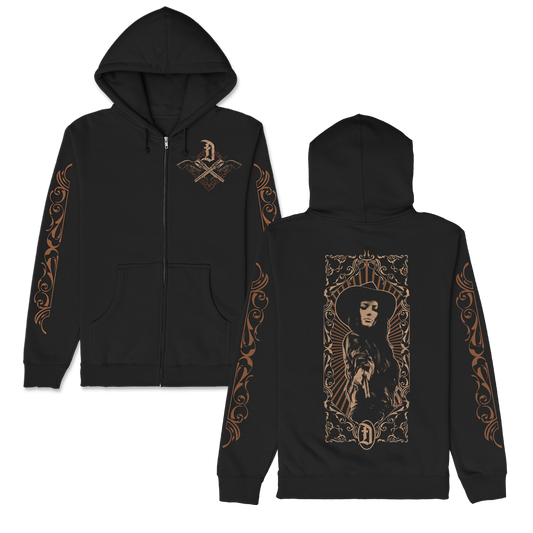 Guns Up Zip Up Hoodie (Black)